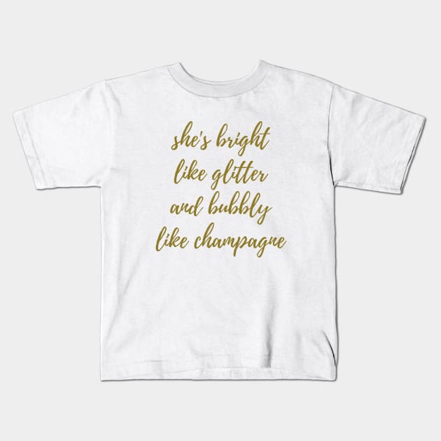 Bright Like Glitter Kids T-Shirt by ryanmcintire1232